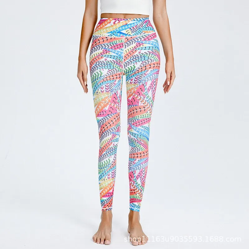 Tie-Dye Print Geometric Fitness Essentials Sweatpants Casual Sports Leggings