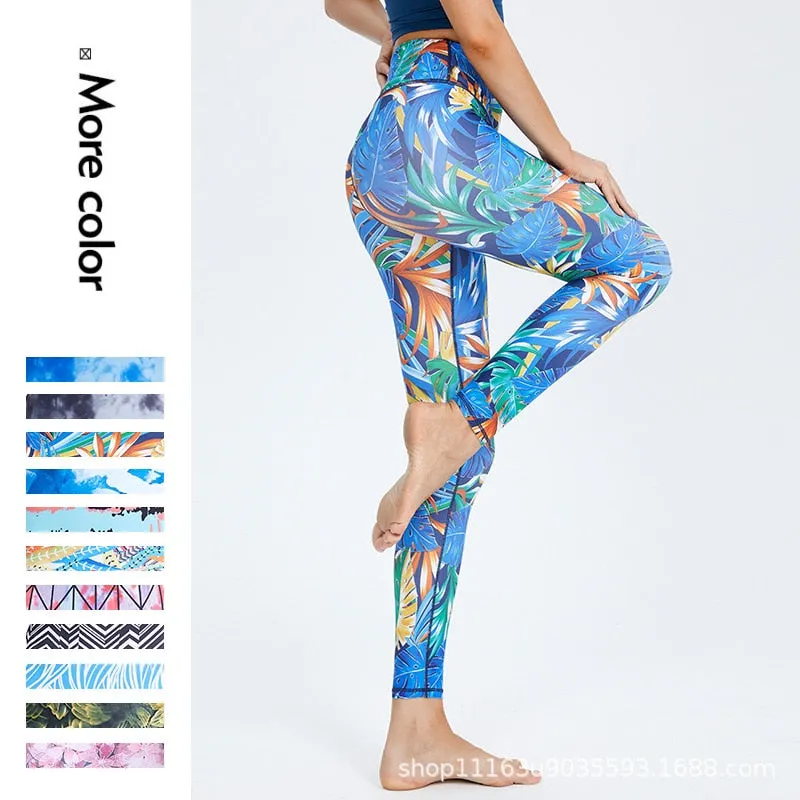 Tie-Dye Print Geometric Fitness Essentials Sweatpants Casual Sports Leggings