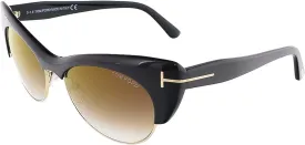 Tom Ford Tf387 01g Lola - Shiny Black/brown Gradient By Tom Ford For Women - 54-17-140 Mm Sunglasses  54-17-140 mm