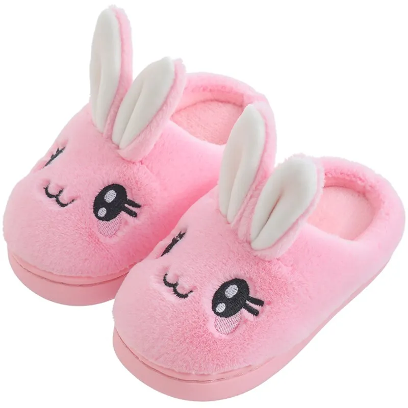 Unisex Kids Winter Cute Rabbit  Design Cartoon Soft Warm Plush Slippers