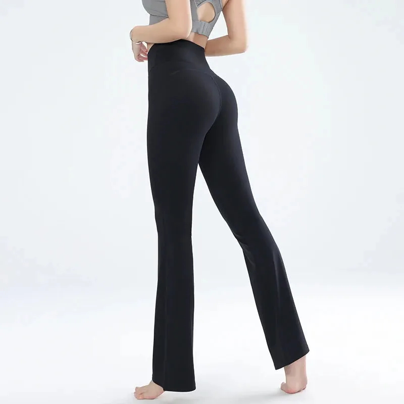 Women's leggings slim yoga pants women's high waisted wide leg pants sports bell bottoms breathable quick dry bottom