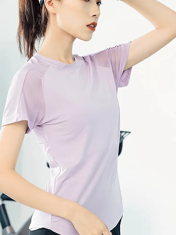 Women's Sports T-Shirt with Mesh Back / Breathable Quick-Dry T-Shirt for Training - SF0040