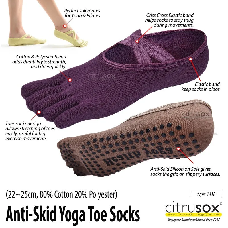 Yoga Anti-Skid Toe No-Show Barre Socks