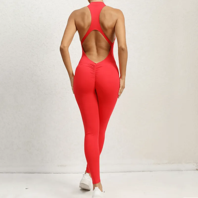 Zipper Yoga Jumpsuit For Women with Sexy Backless / Gym Clothing - SF1251