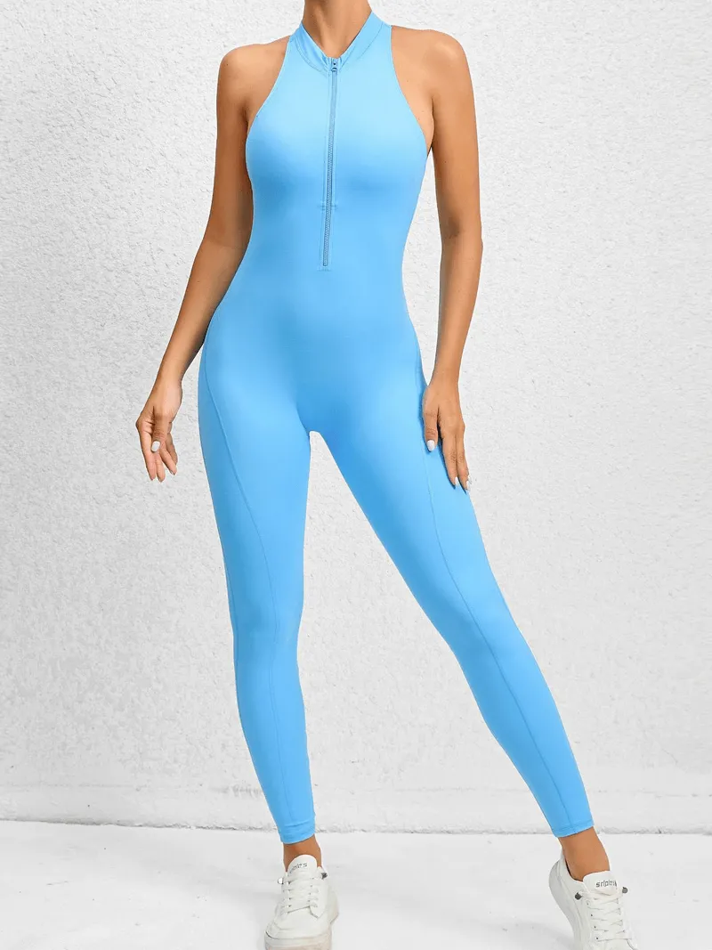 Zipper Yoga Jumpsuit For Women with Sexy Backless / Gym Clothing - SF1251